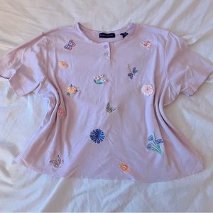 embroidered crop top